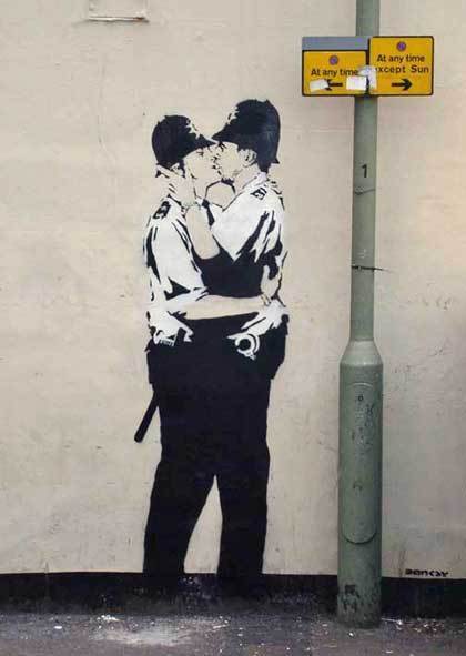 banksy graffiti artwork. Banksy#39;s art is good.